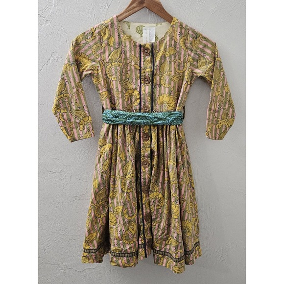 Matilda Jane Other - Matilda Jane Rose Gold Jane Dress Paint By Numbers Girls Belted Size‎ 10